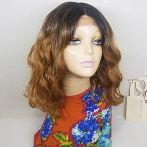 Brown sugar and black Wig short and Wavy
